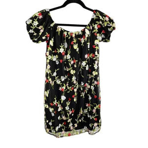 Kimchi Blue - Urban Outfitters Black Floral Embroidered Dress Women's Medium